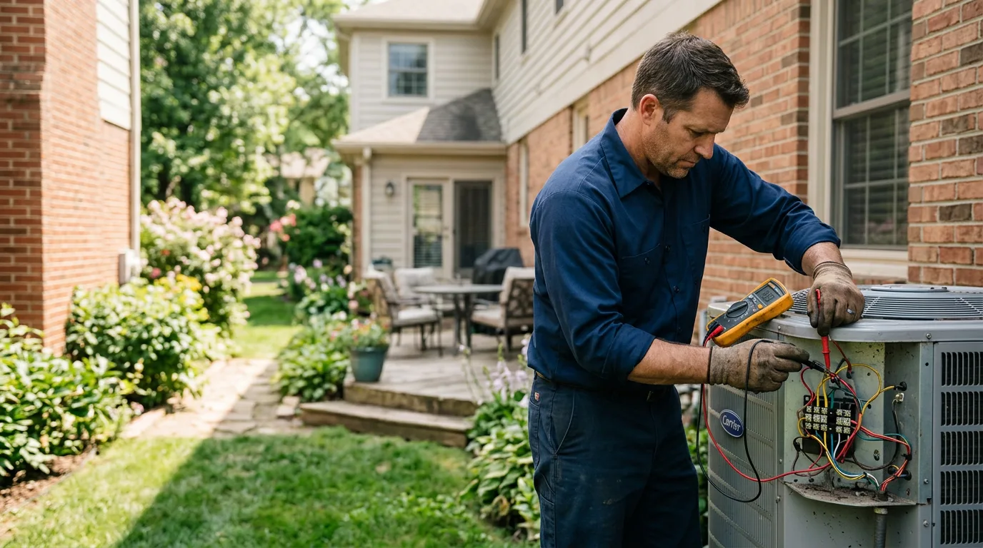 HVAC technician working near Camargo, IL